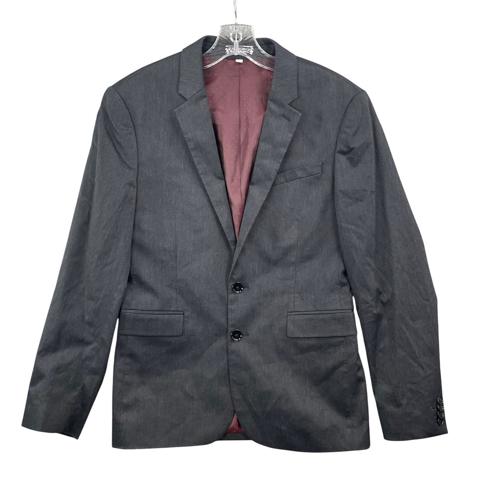 Express Blazer‎ Mens 36R Gray Innovator Skinny Fit Two Button Sport Coat Jacket